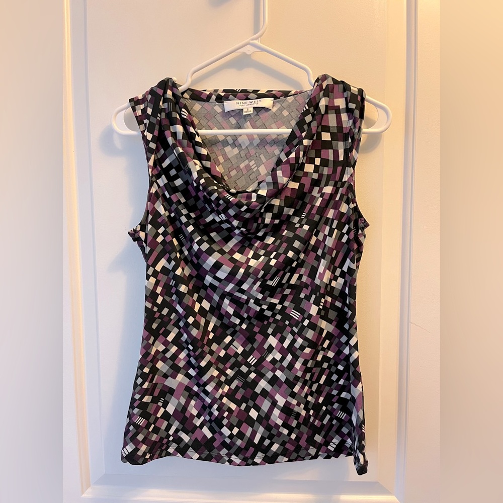 Nine West Sleeveless suit separates Small black purple